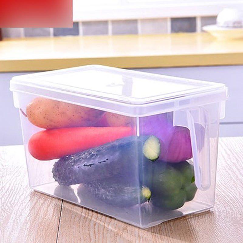 带手柄冰箱收纳盒厨房食品保鲜盒密封罐子储物罐储存罐塑料多色多款生活日用家庭清洁家居器皿保鲜盒储物盒收纳盒