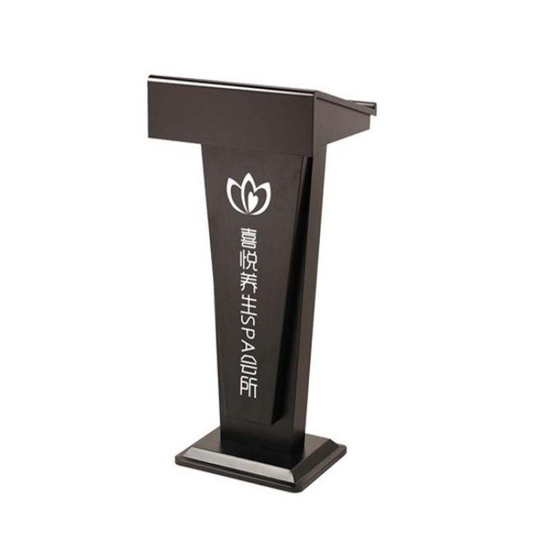 简约现代会议演讲台黑色迎宾台时尚轻便式言接待台礼宾台司仪台