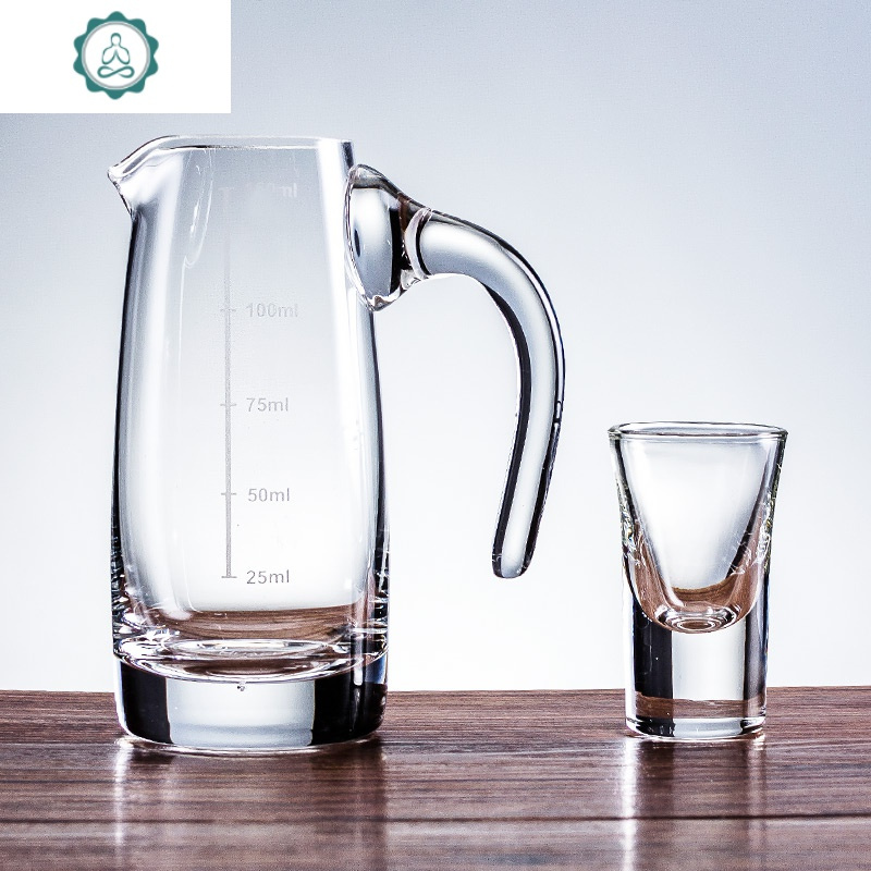 白酒杯水晶玻璃分酒器壶烈酒杯一两小酒杯一口杯酒具套装家用封后3101