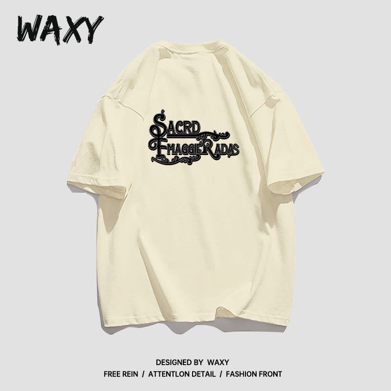 WAXY夏季新款纯棉短袖T恤女学生宽松复古休闲慵懒风韩版潮牌上衣图片
