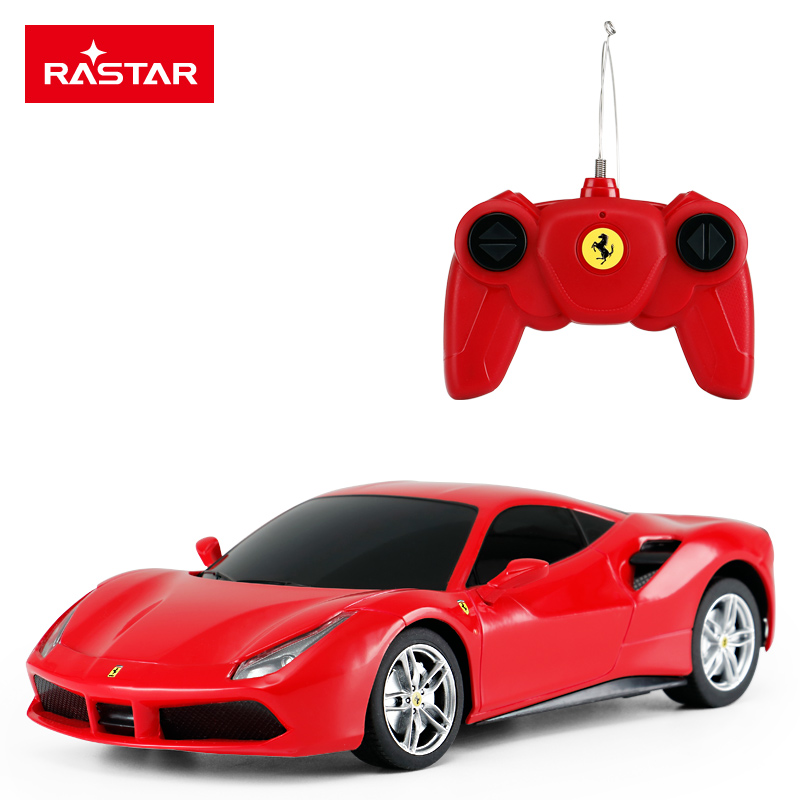 星辉(Rastar)1:24法拉利488 GTB遥控车 儿童玩具电动遥控汽车模型76000红色高清大图