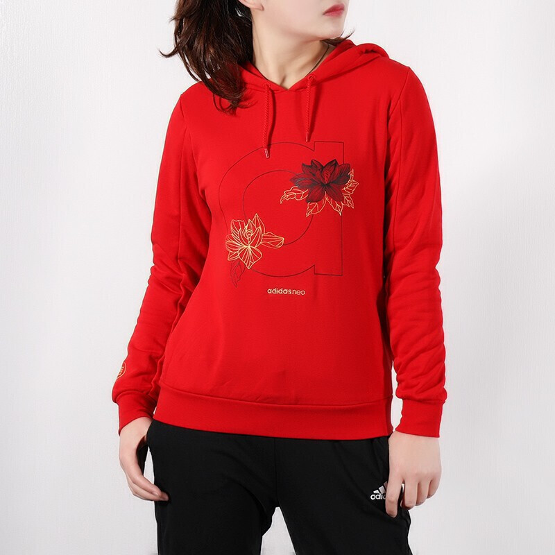 Adidas阿迪达斯NEO女装春季新款时尚运动服舒适潮流休闲卫衣套头衫DZ7602 C