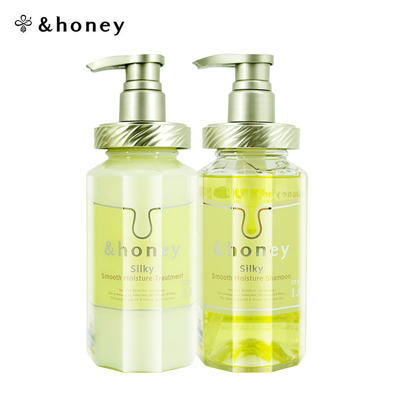 安蒂花子(&honey)洗发水日本进口水感丰盈洗护套装无硅油洗发露改善毛躁头皮护理 蜂蜜润养洗护套装