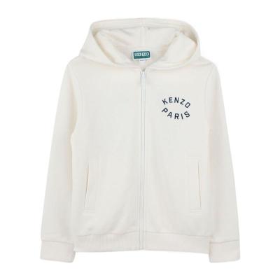 高田贤三(Kenzo)男童棉质运动卫衣经典连帽拉链开衫胸前刺绣LOGO