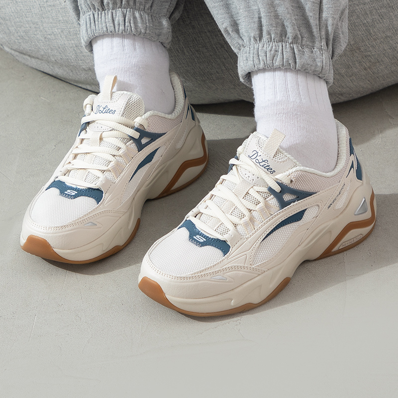 Skechers 斯凯奇女鞋新款气泡熊时尚老爹鞋厚底运动鞋休闲鞋149984-NTBL ZP高清大图