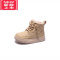 可莉允女童靴子2022冬季新款时尚儿童保暖短靴加绒面包靴男童二棉靴冬靴