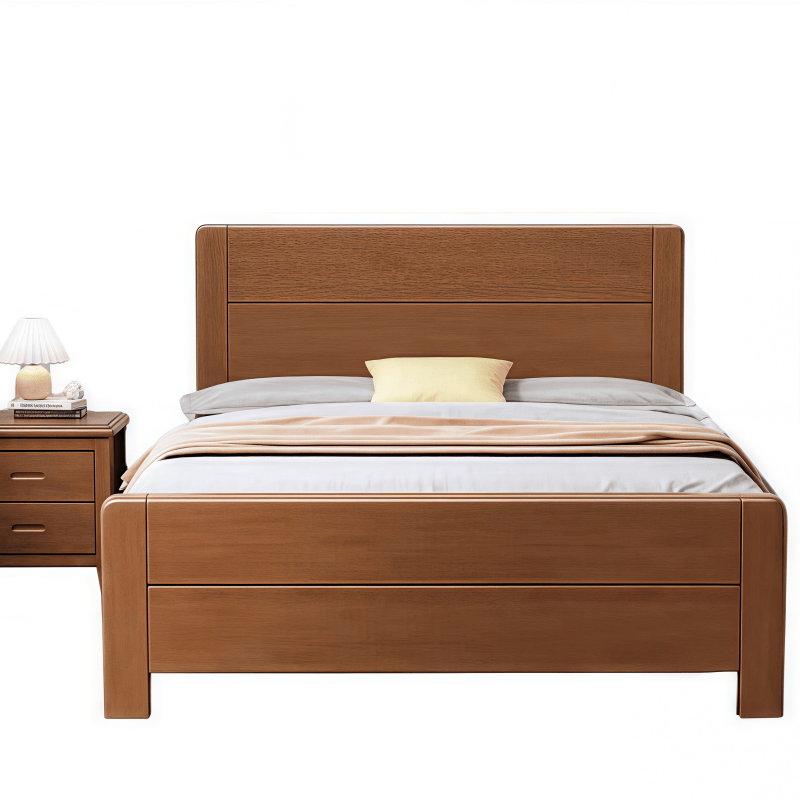 鑫木樽实木床+床头柜1.5米套高清大图