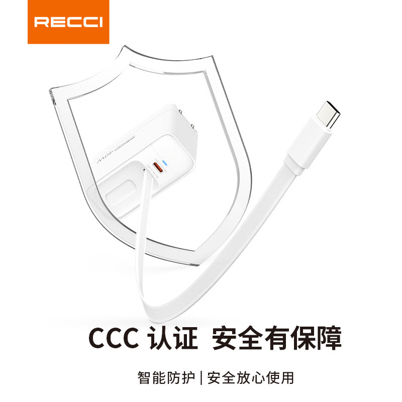 RECCI锐思RC102充电器40wGaN氮化镓双C口输出支持PD3.0快充协议PPS协议充头高清大图