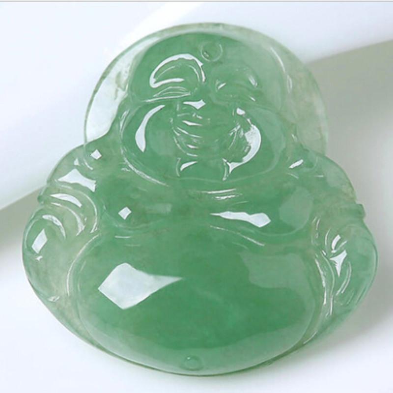 翡翠弥勒佛造型坠男款女款项链锁骨链首饰品 带证书送女朋友七夕情人节礼物