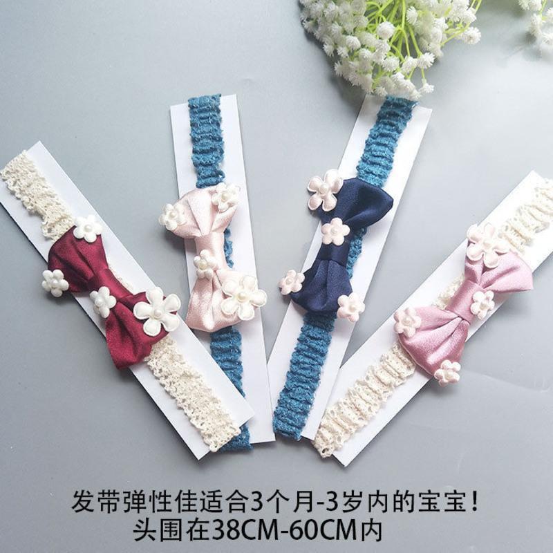 婴儿发带不勒头韩国小童0-12个月夏天周岁头花发饰女宝宝发带头饰 明黄 兔耳朵