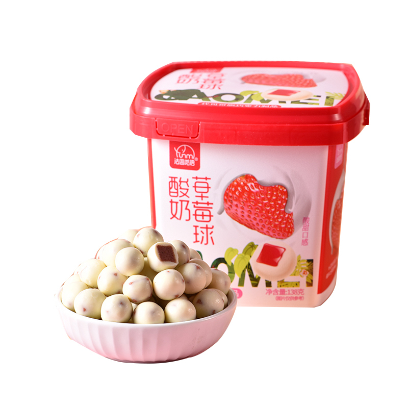 法思觅语 酸奶球138g*2桶 草莓 味