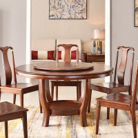 一利实木餐桌椅组合无转盘定制款1.3米