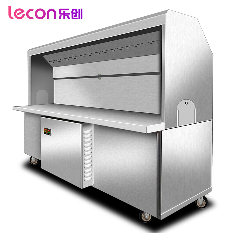 乐创(lecon)商用无烟烧烤车油烟净化烧烤车环保烤炉油烟净化器木炭烧烤炉 2米双电场