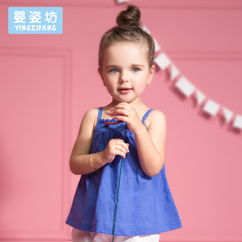 婴姿坊夏装女童吊带裙韩版可爱上衣T恤背心女宝宝0-4岁衣服连衣裙