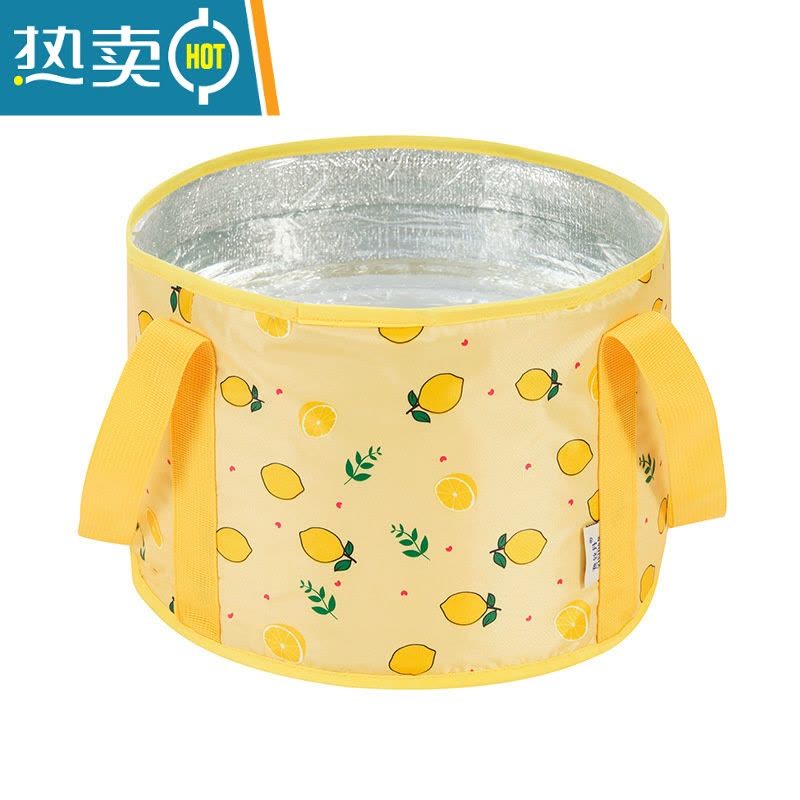 敬平可折叠泡脚桶折叠水盆便携式泡脚盆水桶泡脚袋洗脸盆旅行户外用品 五层加厚/全新升级/无盖款(绿色刀叉)21L图片