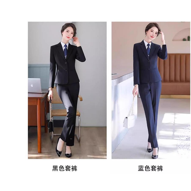定制西服工装工作服套装 春秋款女士款(黑色/藏青色详询客服)高清大图