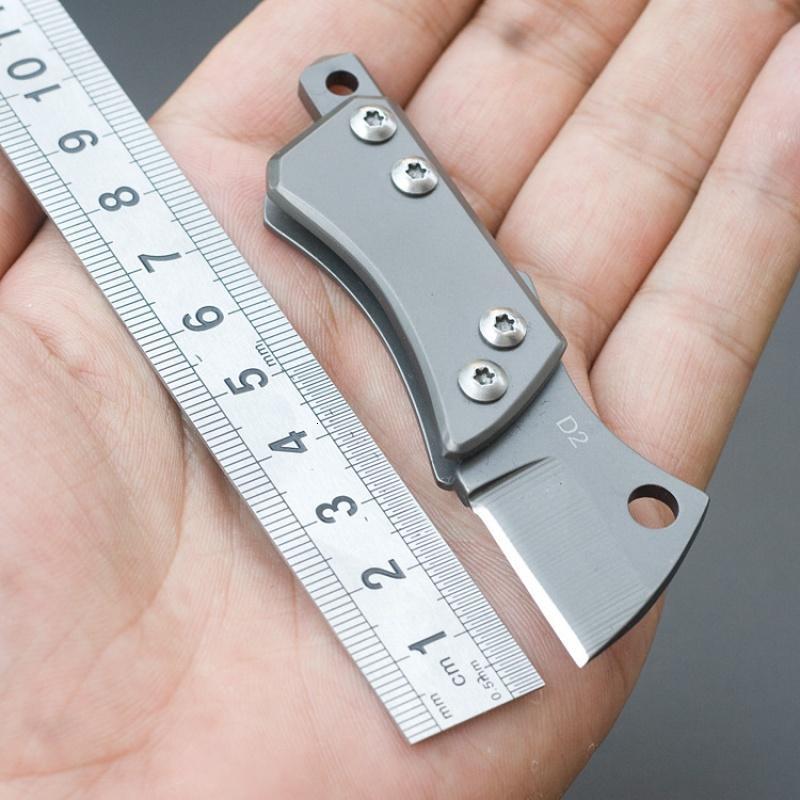 口袋迷你折刀高硬度d2钢小刀户外随身edc小折刀迷你水果刀工具刀1蓝色