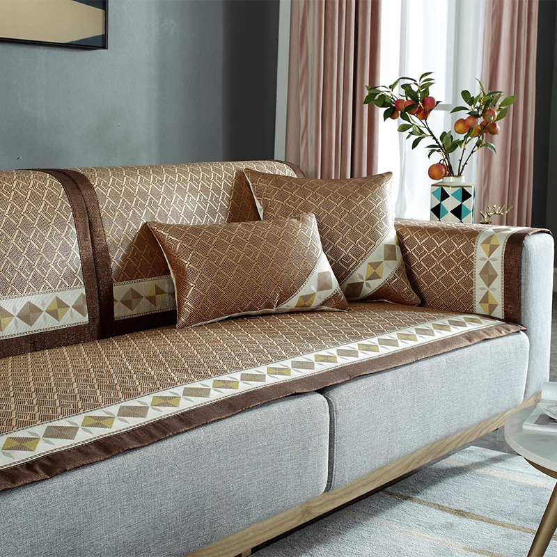 原色馨居 夏季沙发垫客厅家用凉席藤竹坐垫夏天款组合沙发套罩凉而不