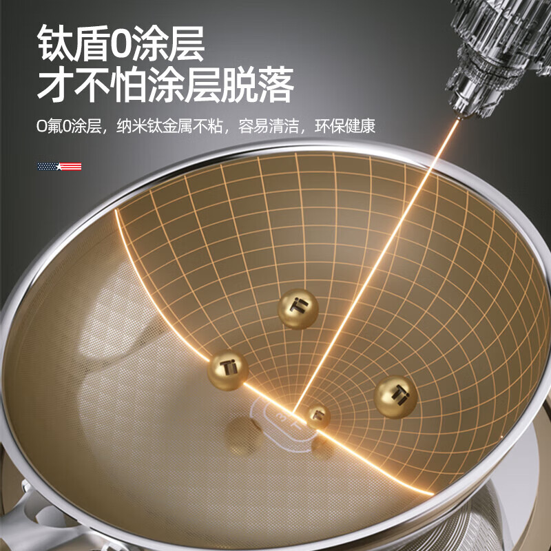 迈卡罗 MC-C32T16 不粘炒锅 32CM家用平底煎炒锅燃气电陶炉平底锅钛炒锅高清大图