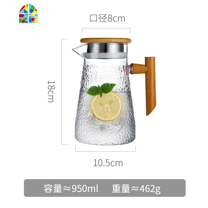 锤纹冷水壶北欧套装柠檬水壶家用耐热耐高温茶壶凉茶壶