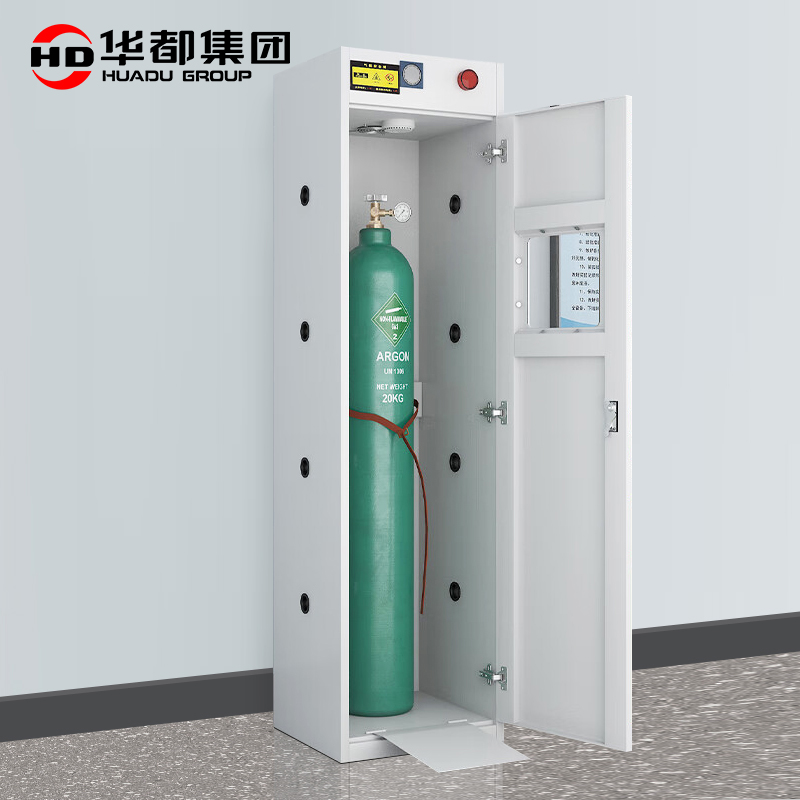 华都HDQP-02W 白单瓶气瓶柜一代报警华都气瓶柜防爆甲烷乙炔燃气液化罐全钢气体储存柜二代报警工业实验室高清大图
