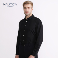 诺帝卡/NAUTICA TAILORED衬衫男士净色舒适抗皱四季上班商务正装长袖衬衫