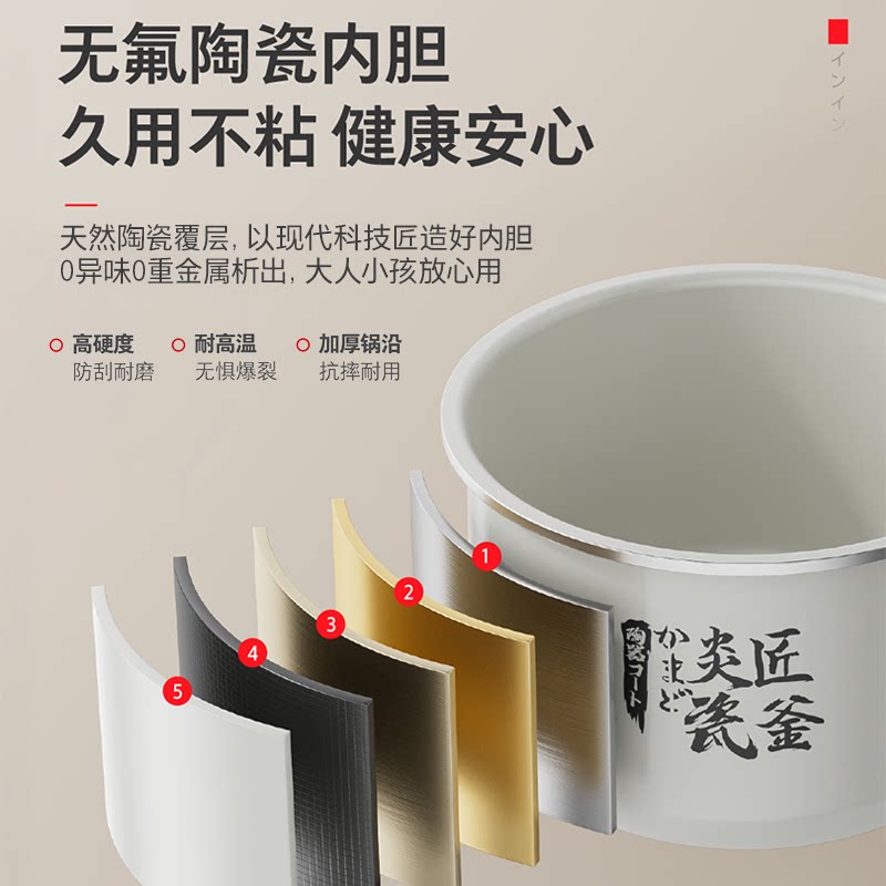 东芝(TOSHIBA)电压力锅家用多功能3-8人大容量4L智能预约电高压锅 PC-40MRVC(WY)高清大图