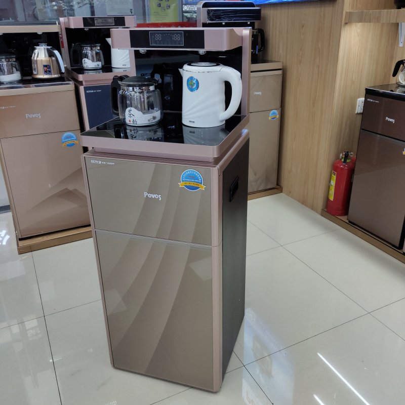Peves/奔腾饮水机-BT8606 金色遥控双层立式家用全豪华自动双出水防烫包胶壶新款多功能茶吧机