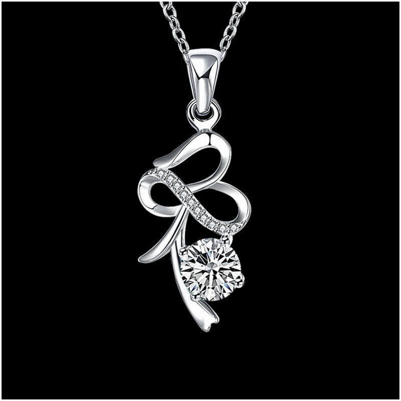 N037 Women Silver Necklace日韩版艺术个性坠项链女防过敏银饰送女朋友七夕情人节礼物
