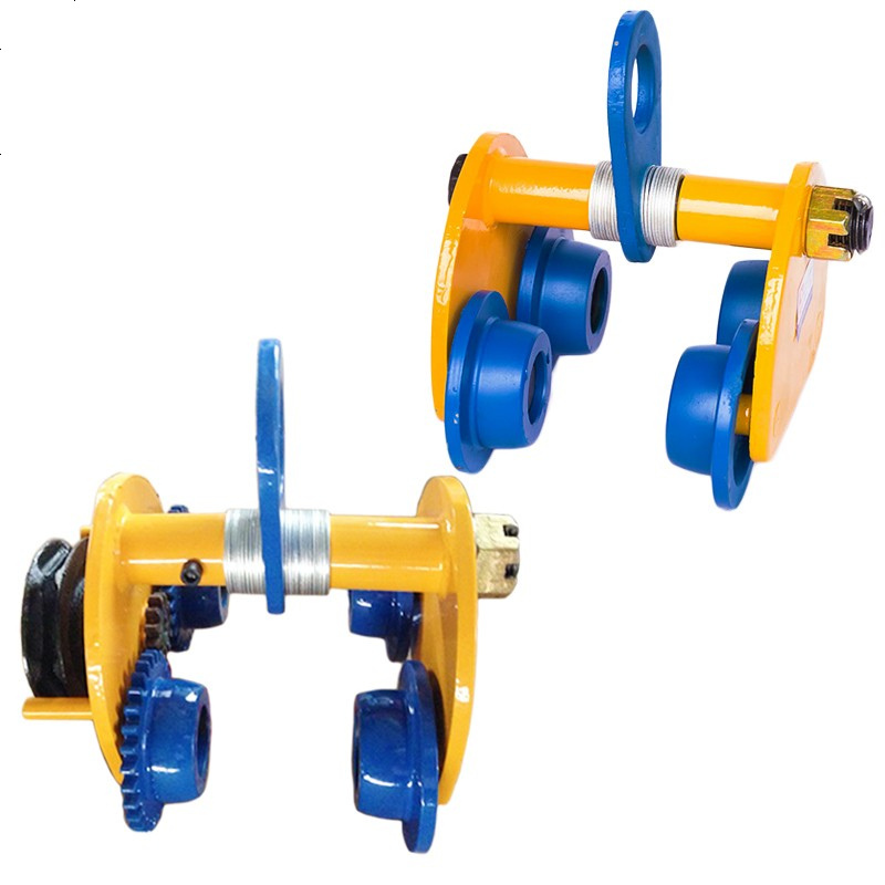 定做千朵云手推手拉跑车工字钢轨道滑轮滑车手动葫芦用小推车起重小车