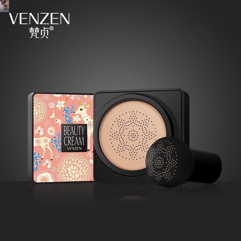 【自然色】1瓶 beautycream轻盈无瑕蘑菇气垫gs1丝光无暇妆容梵贞ven