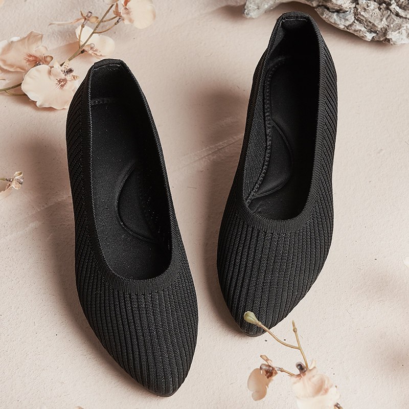 苏芈布鞋女黑色久站不累舒适软底工装工作鞋豆豆老北京春秋平底单鞋子