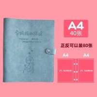 孕检报告单收纳册活页产检怀孕记录册a4孕妇档案册b超资料文件夹 孕复古青 A4正反可装80张