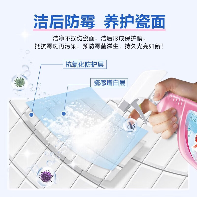 花王(KAO)浴室清洗剂套装500ml*2瓶 玻璃瓷砖去水渍除水垢清洁剂泡沫喷雾高清大图
