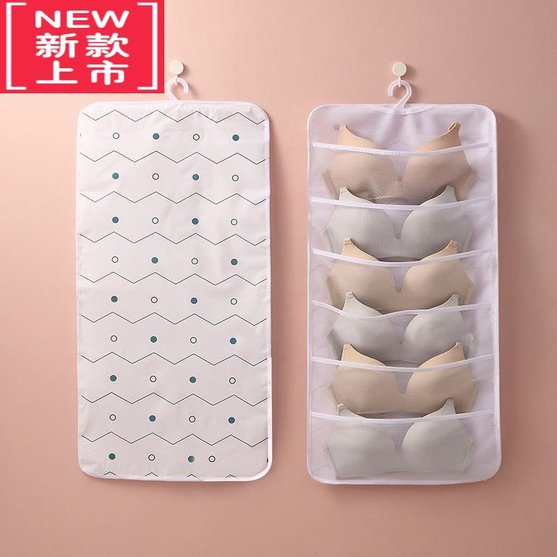 可莉允布艺杂物饰品内衣墙挂式收纳袋墙上门后大容量悬挂式透明墙壁挂袋图片