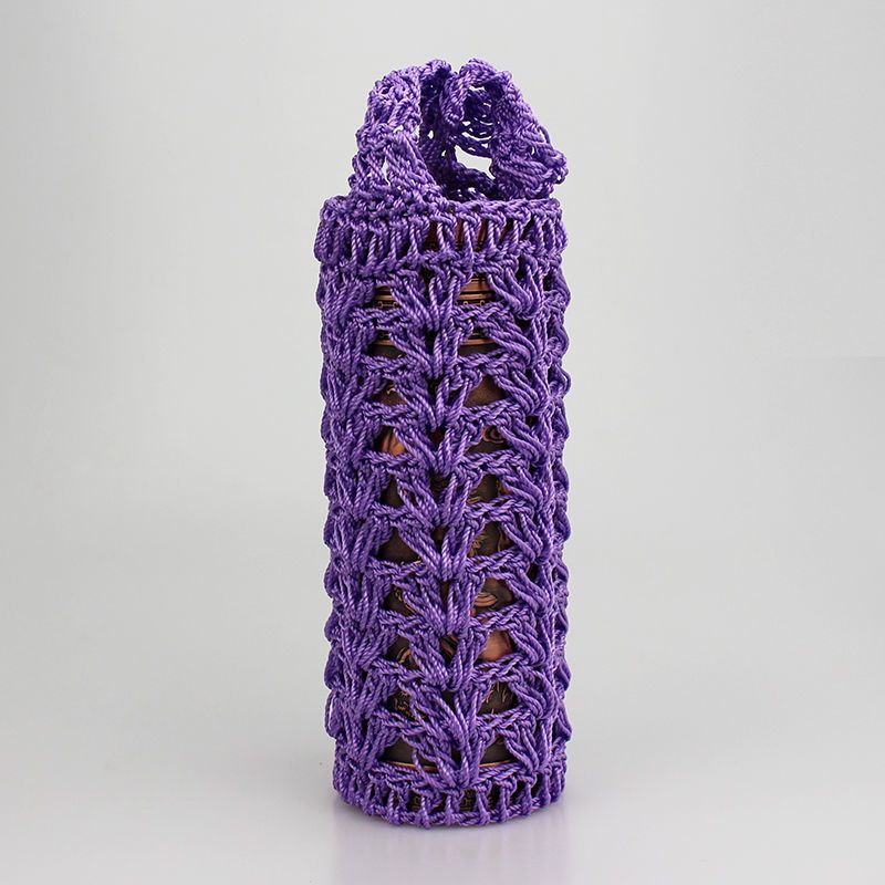 灰色 手工钩织冰丝线水杯套保温杯套400-500毫升手提防烫防磕碰保护套