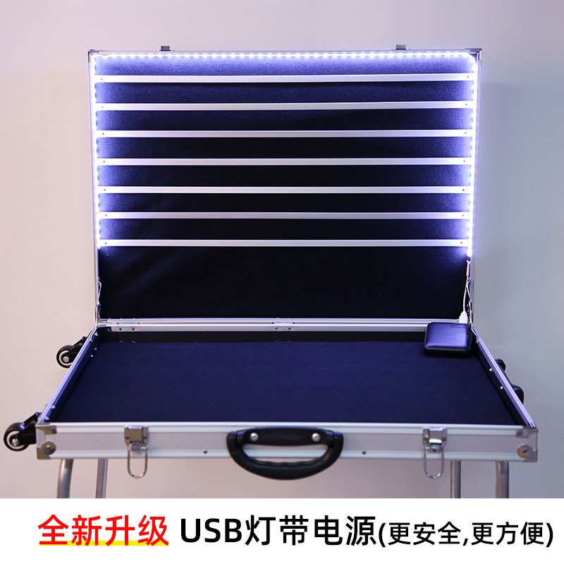 闪电客摆摊饰品展示架可折叠摆摊箱耳环夜市地摊神器移动摊位摆货架桌子