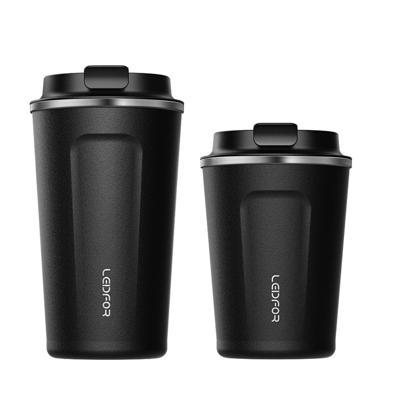 经典磨砂黑色500ml经典磨砂黑色380ml保温咖啡杯便携式