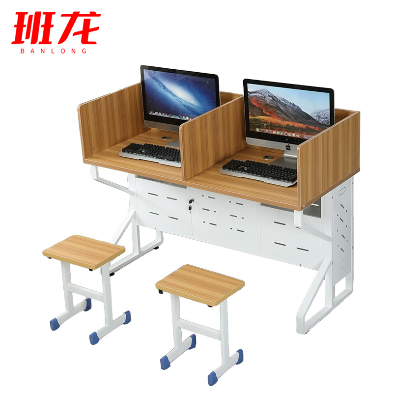 班龙屏风电脑桌2.4m+2椅套高清大图