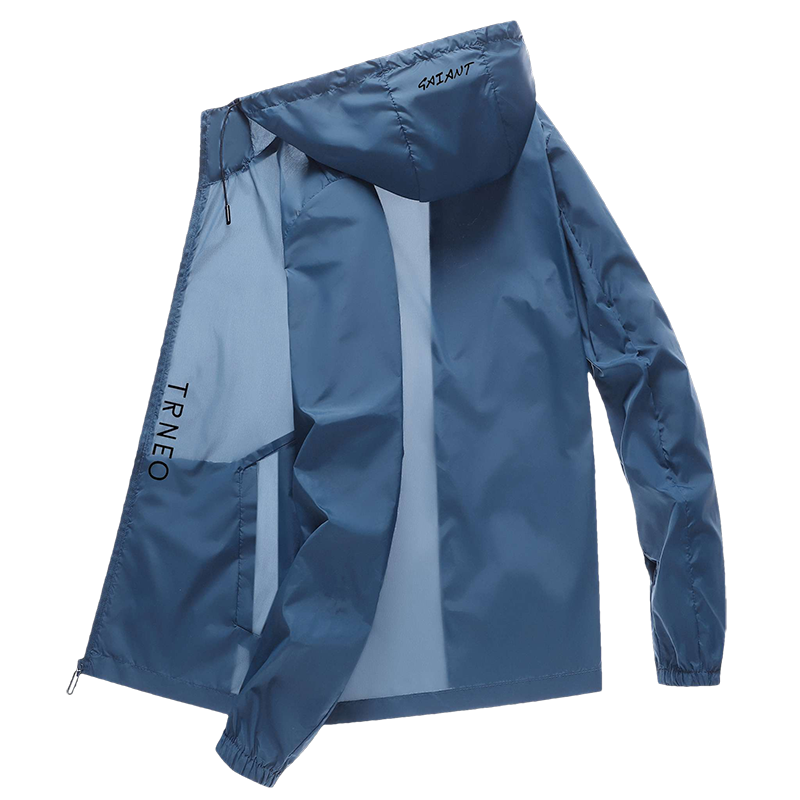 恒源祥防晒服男士夏季轻薄款冰丝休闲透气户外钓鱼纯色防晒衣外防高清大图