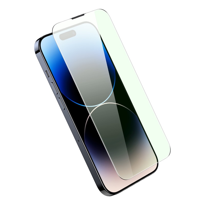 倍思 0.4mm康宁绿光钢化膜(一体防尘)For iP 14 Pro Max 透明(单片装 含:清洁包*1+无尘仓贴膜神高清大图
