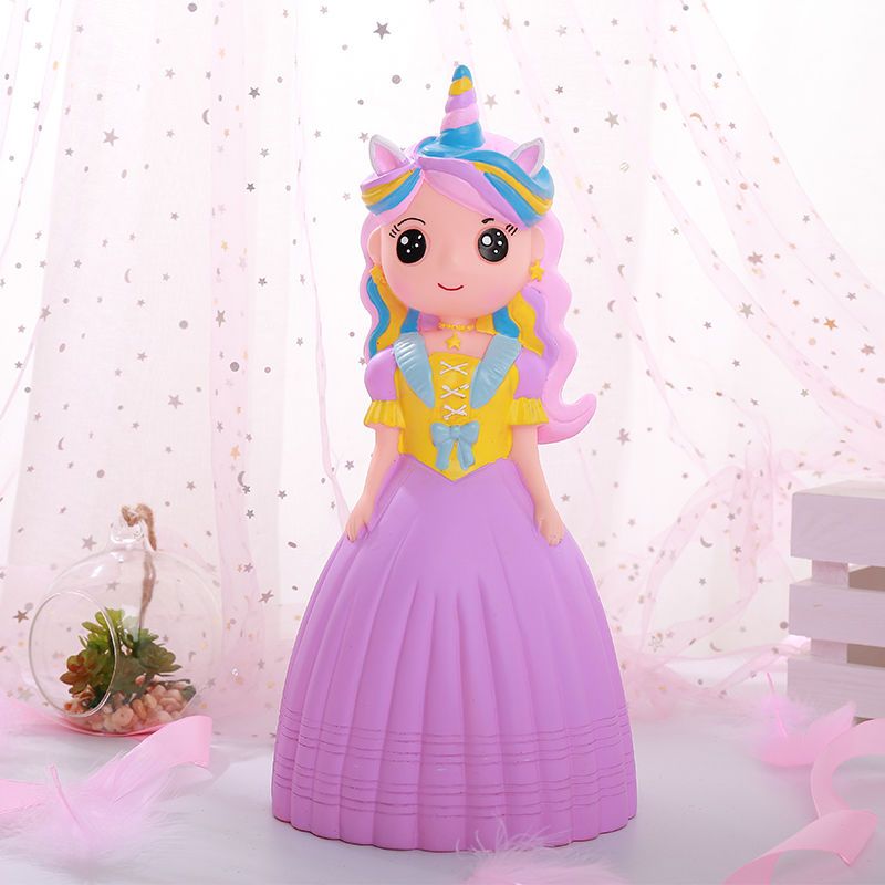 小公主网红存钱罐只进不出大号少女防摔储蓄罐儿童生日礼物w4|小号003