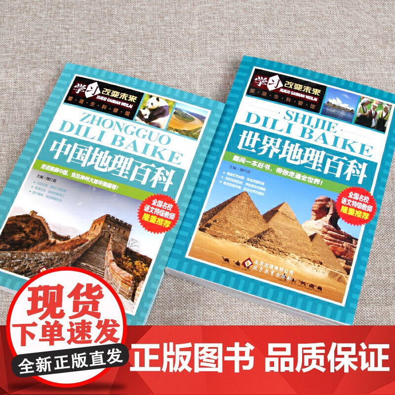 世界地理百科 中国地理百科 全2册 学习改变未来 课外阅读 经典童话 科普 励志故事 各类知识 培养孩子的联想能力 拓宽高清大图