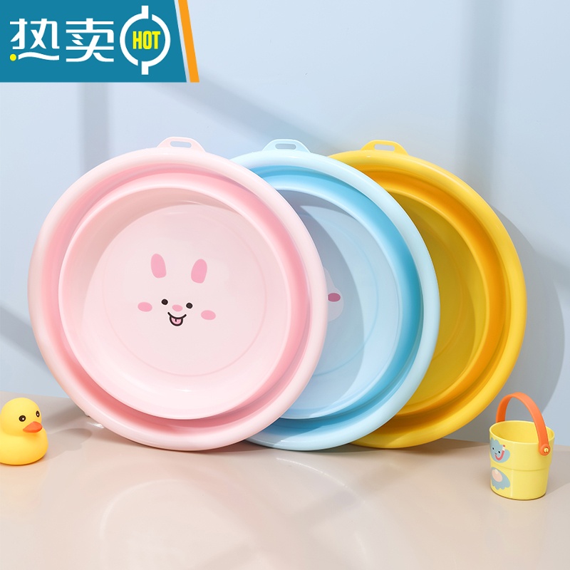 XIANCAI可折叠洗脸盆家用便携式旅行学生宿舍用婴儿洗屁屁洗衣塑料小盆子高清大图