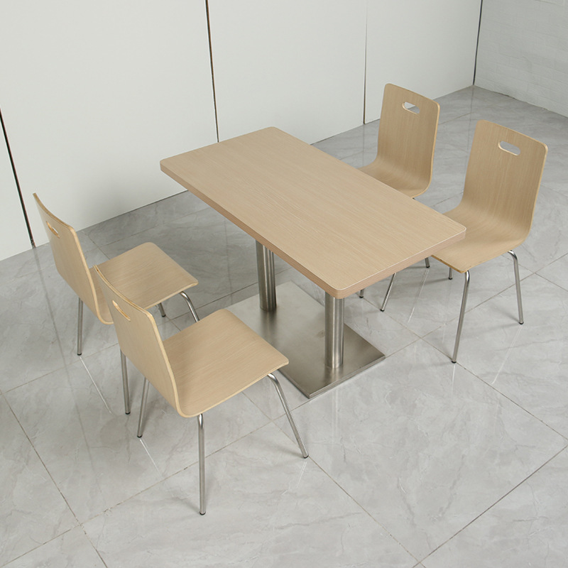 学校食堂餐桌椅组合 员工大学生饭堂桌椅工厂餐厅快餐小店餐桌 餐桌180*70*75CM高清大图