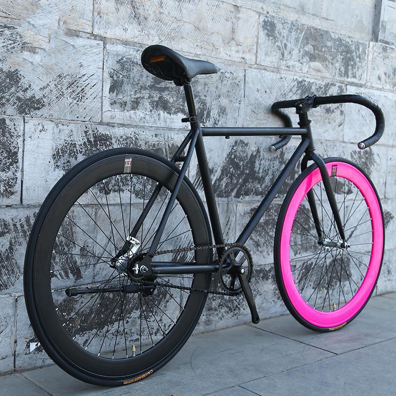 死飞自行车男女款式成人学生活飞倒刹车单车实心胎赛车公路车26寸死飞