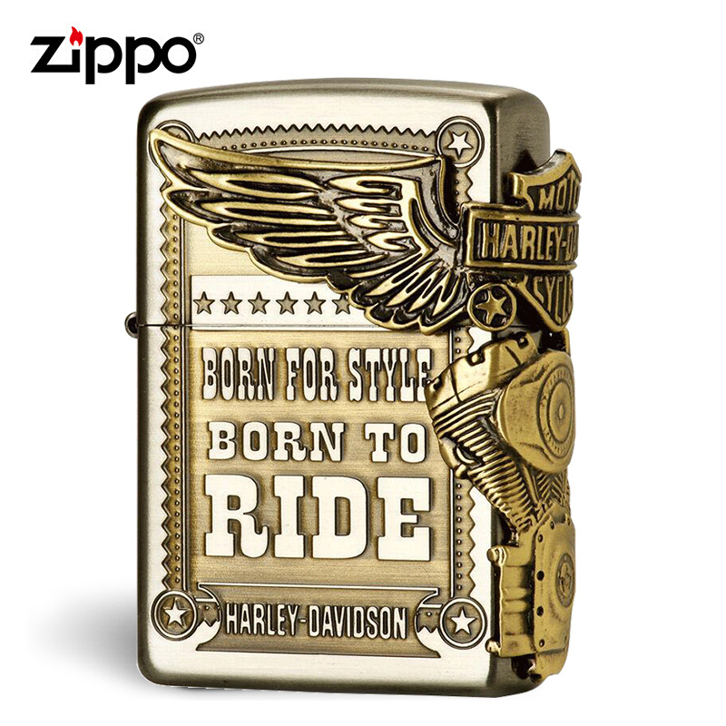 苏宁国际美国zippo打火机 芝宝 哈雷大侧鹰纯铜贴章 侧鹰发动机hdp-27