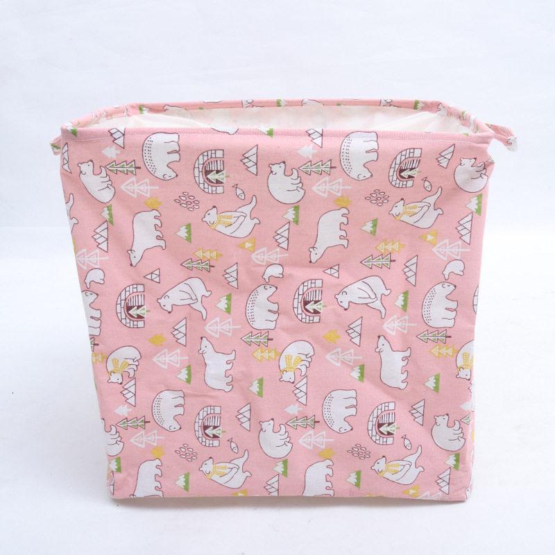 家柏饰(CORATED)脏衣篮家用玩具收纳筐子装衣服收纳桶可折叠墙壁挂式卫生间脏衣篓 丛林粉熊100L（50*40*50cm）推荐:加大不加价棉麻