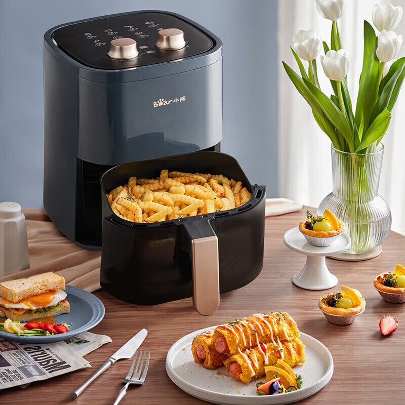 小熊bear空气炸锅qzge12z6家用无油烟低脂多功能电炸锅大容量zmd安心