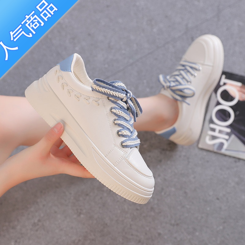 SUNTEK麦穗小白鞋女2023秋季新款学生百搭鞋子女ins潮春秋休闲运动板鞋高清大图